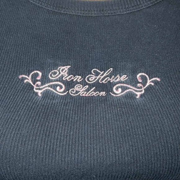 Kavio! Iron Horse Saloon Y2K Vintage Ribbed Top/Scalloped Ruffled Edges - Picture 5 of 6